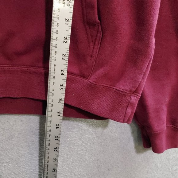 True Interlocked Men Sweatshirt Medium Red Hoodie Logo Embroidered Pockets - Picture 2 of 8